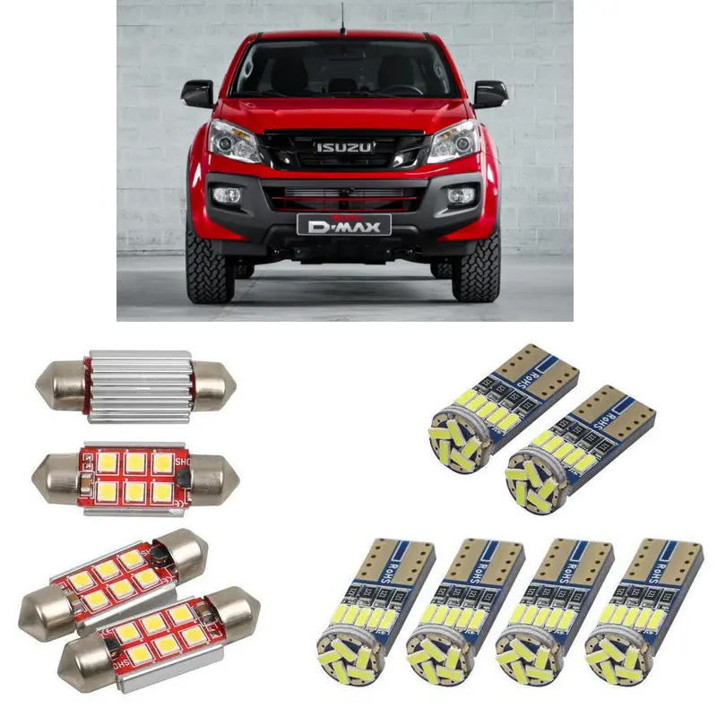 Внутренние светодиодные автомобильные фонари для Isuzu d-max 2 rt50 лампы для автомобилей номерного знака свет 6 шт