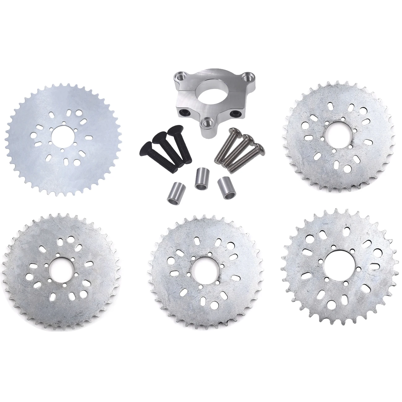 

Pouvoir 32T 36T 38T 40T 44T Sprocket Silver CNC Adaptor For 415 Chain Motorized Bike H/P Part