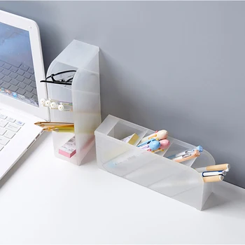 

Plastic Pen Holder Desktop Storage Oblique Insertion Organizer Pencil Stationery Office Desk Home DU55