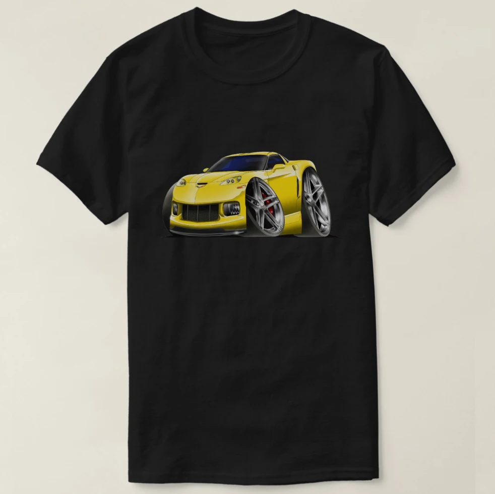 2019 Printed Men T Shirt Cotton Short Sleeve 2005-09 Corvette Yellow Car T-Shirt Women tshirt |