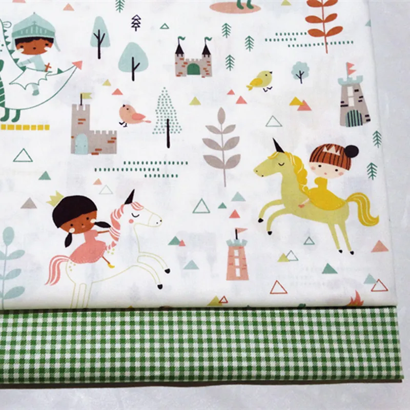 Cotton Fabrics Printed Unicorn Girl Baby cotton Twill Bed Sheet Fabric for Patchwork Cloth DIY Sewing Table Clothing Curtains | Аксессуары