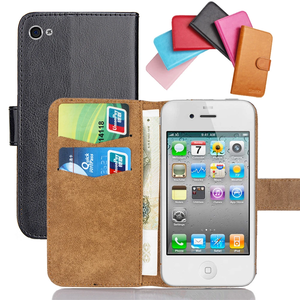 lening Uiterlijk commentaar Leather Stand Cases Wallet Bags | Wallet Case Apple Iphone 3gs - Apple Iphone  3gs 4 5 - Aliexpress