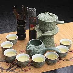 Керамический чайный набор ленивый креативный каменная мельница полный полуавтоматический домашний кунг-фу чайная посуда вращающаяся сенсорная вода анти-скальдинг посуда для напитков - Color: C