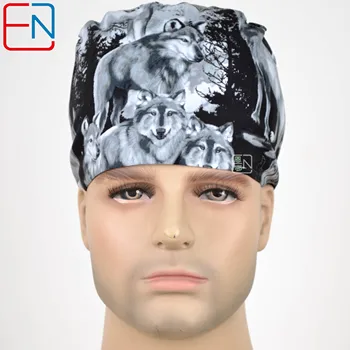 

Hennar Unisex scrubs caps women cartoon printing beauty salon work hat High Quality sweat-absorbent cap Adjustable scrub lab cap