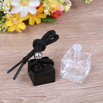 

Car Hanging Perfume For Essential Oils Diffuser Car-styling Rearview Mirror Ornament Car Air Freshener Empty Glass Bottle