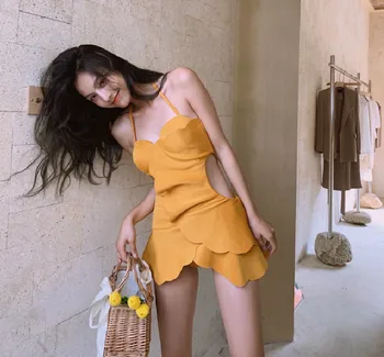 

Swimsuit For Surfing One Piece Swimwear Dress One-Piece Suits Korean Ruffle Slim Girl Floral Spandex Sierra Surfer Bikinis Women