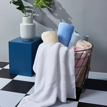 

Shower towel 90*180cm XL Organic cotton solid towels summer swimming beach towel rectangle home bath towel white blue hotel bath