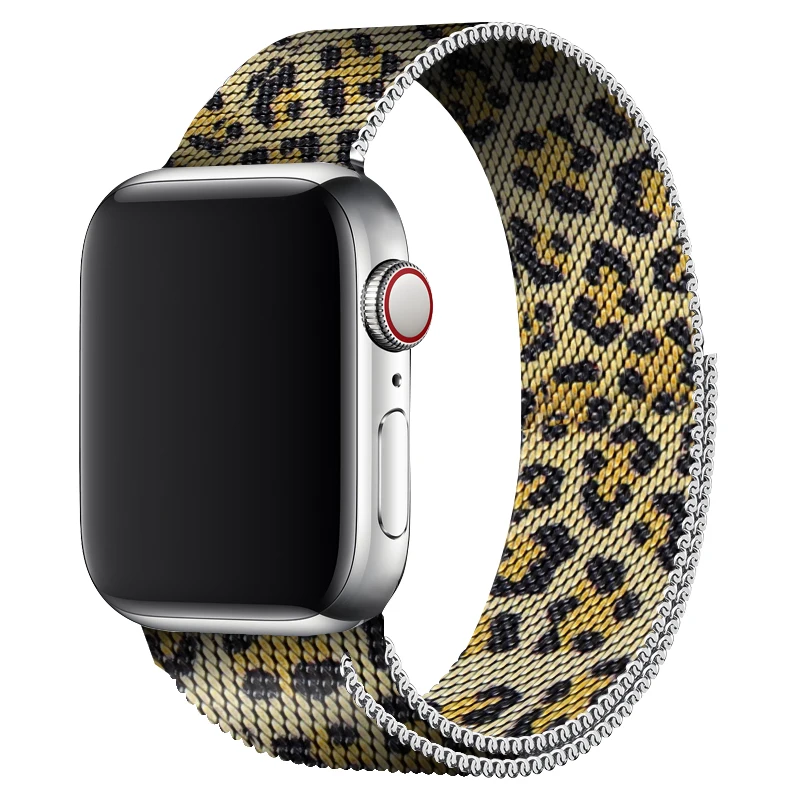For Apple Watch Series 5 4 Band 44mm 40mm Milanese Loop strap Stainless Steel Bracelet 38mm 42mm Skull Design For i Watch 1/2/3