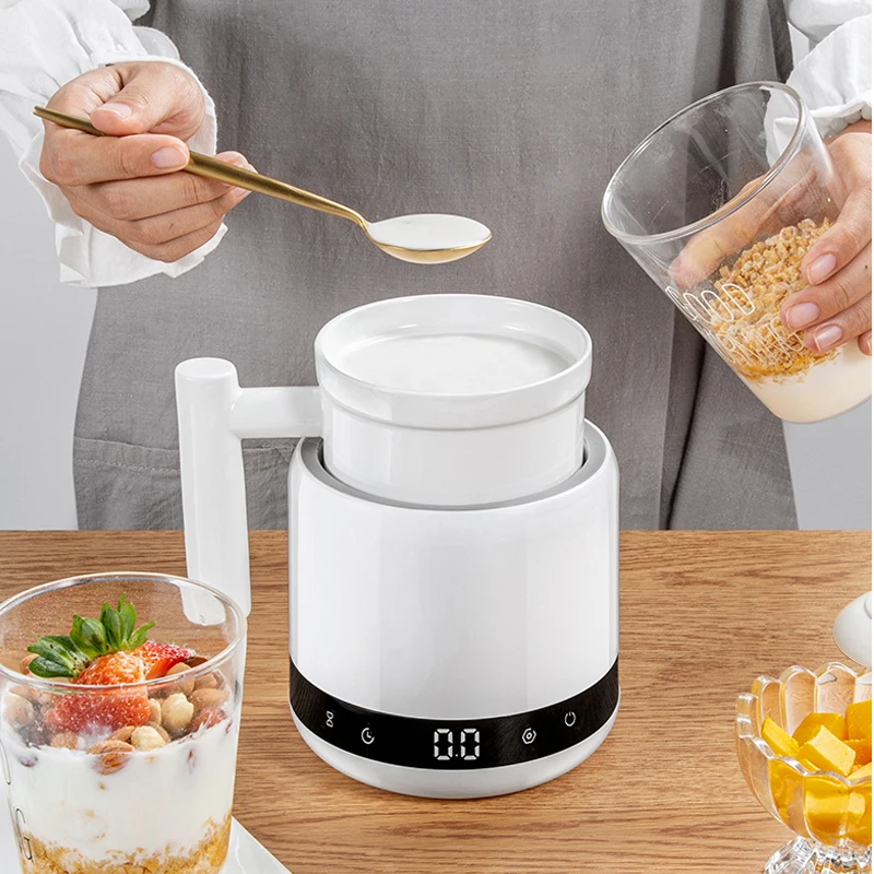 CUKYI 0.6L Household Porridge Stewing Soup Cup Ceramic Electric Heating Casserole Pot Mini Bird's Nest Dessert stew Pot 220V