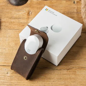 

2020 New Cow Leather Cover for Microsoft Surface Earbuds Case Bluetooth Earbuds Carrying Case TWS Wireless Hearphone Bag