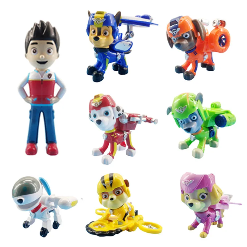 

Paw Patrol 8 Pcs/set Ryder Air Rescue Dog Cartoon Model Chase Patrols Pups Anime Action Figure Toy Child Birthday Xmas Gift