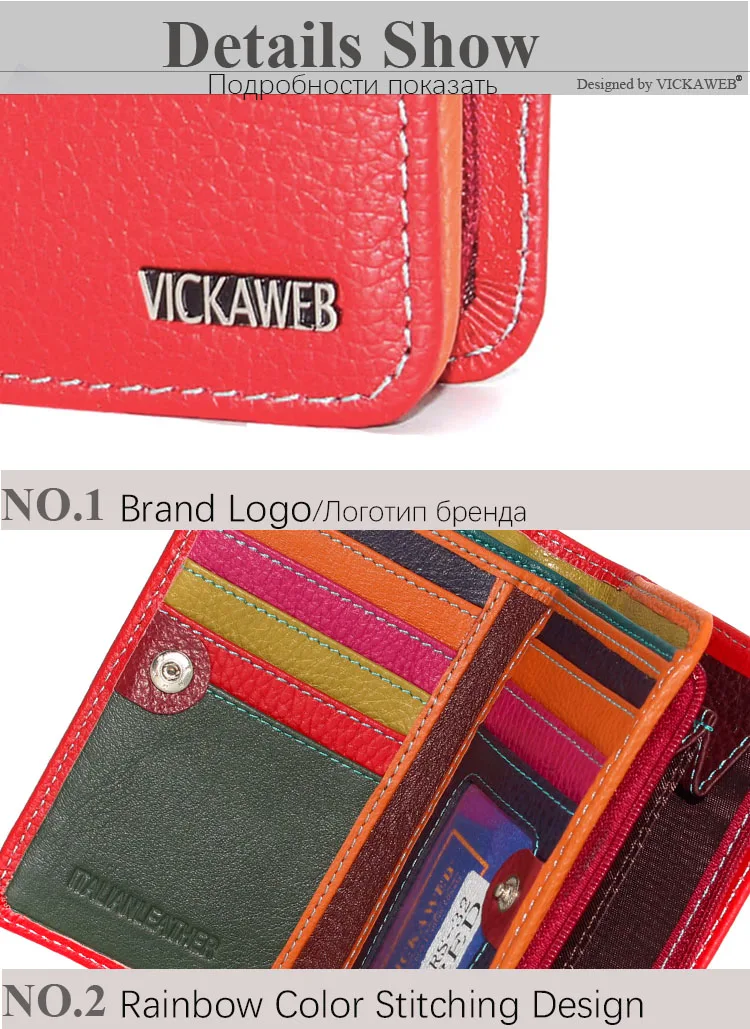 Freies Geschenk Kleine Brieftasche Frauen Aus Echtem Leder Designer Weibliche Kupplung Geldbörse Mode Patchwork Zipper & Haspe Geld Tasche WRS-32 – Detail 20