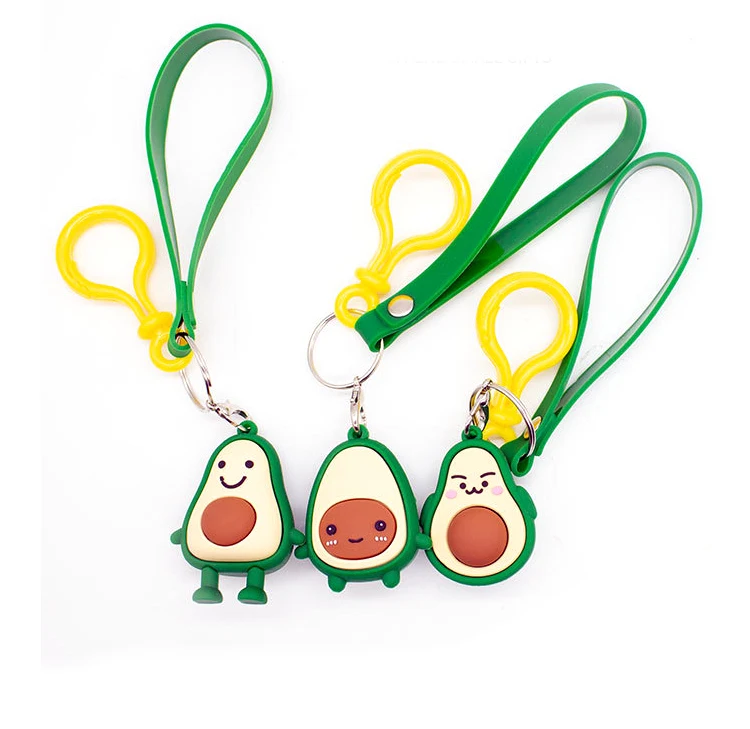 2019 New Simulation Fruit Avocado Keychain Fashion Jewelry Gift cute doll hanging bag doll  silicone toys pendant  toys