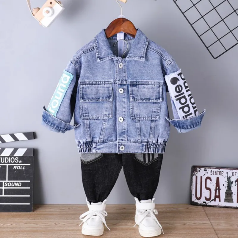 COOTELILI Denim Jeans Jacket For Boys Windbreaker Toddler Kids Girls Bomber Coat Baby Boy Jacket  Children Clothing 80-130cm (8)