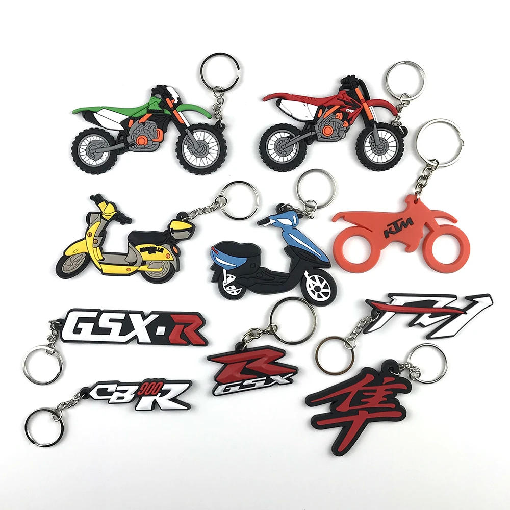 3D Motorcycle Accessories Motorcycle KeyChain Rubber Motorcycle Key Chain For DUCATI Honda Kawasaki Harley Suzuki Yamaha model