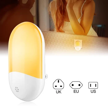 

110-220V AC LED MINI Night Light UK/EU/US Plug Bedside Lamp for Children Baby Bedroom Wall Socket Light Home Decoration Lamp Hot