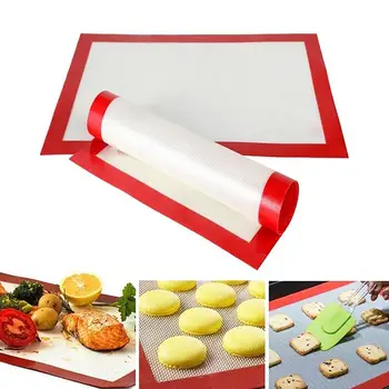 

Non-Stick Silicone Baking Mats Cookie Pad Rolling Dough Mat High Temperature Resistant Glass Fiber Batters Flour Fondant