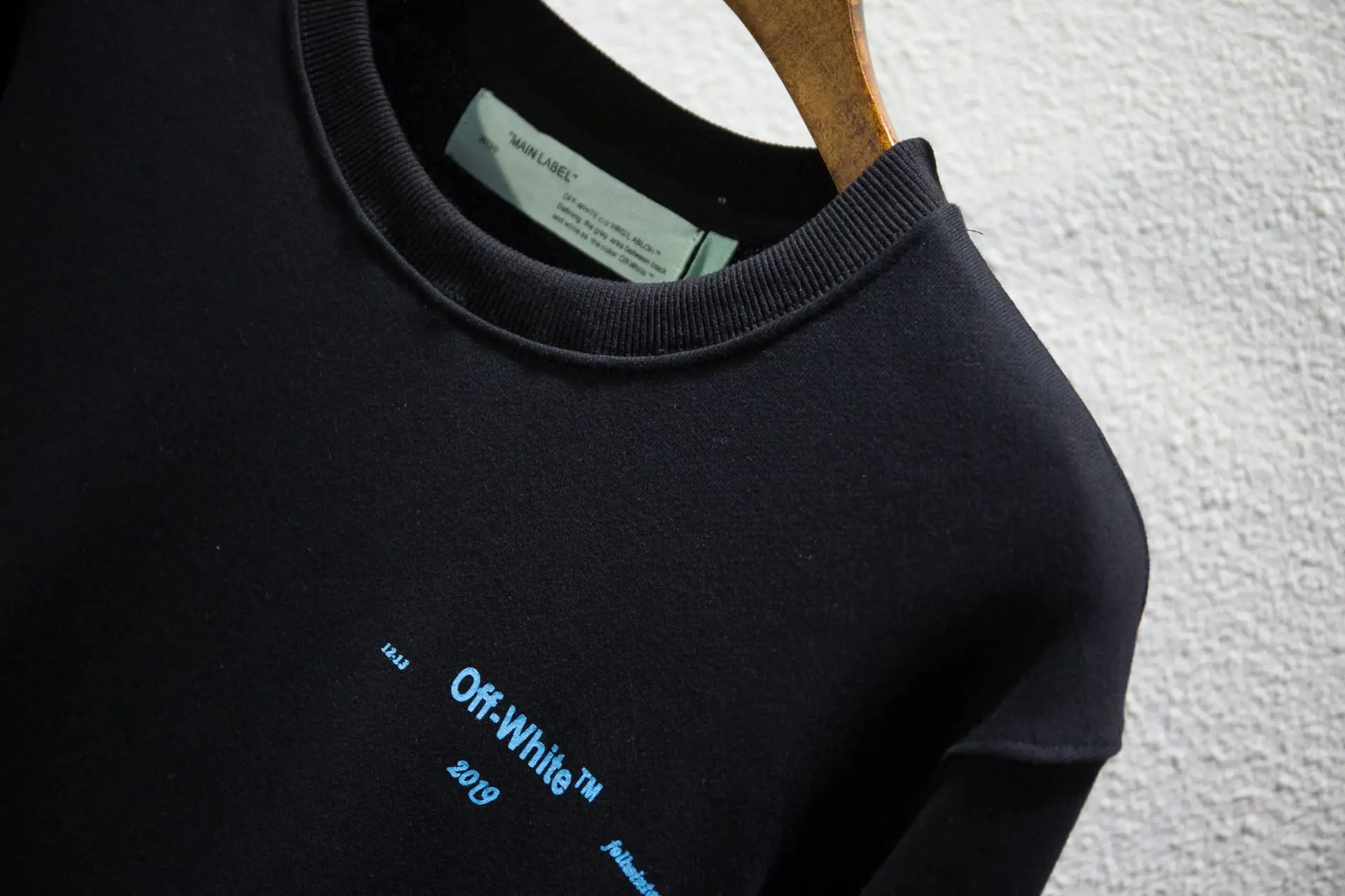 OFF-WHITE OW 19SS градиентная стрелка с круглым вырезом махровое кольцо пара свободная толстовка с круглым вырезом куртка