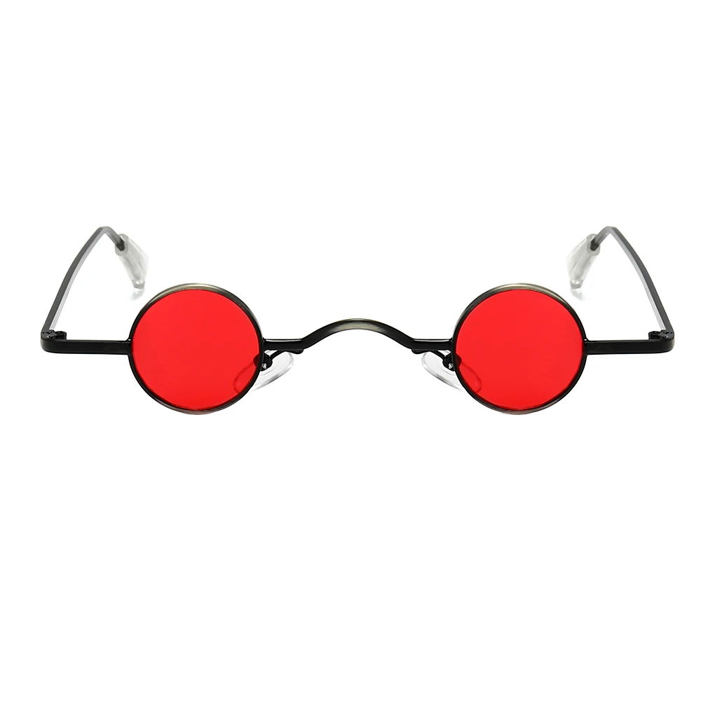 New Fashion Retro Mini Lens Sunglasses Round Men Women Metal Frame Gold Black Red Sun Glasses