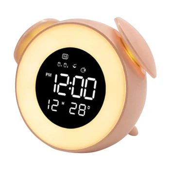 

XNCH Digital Alarm Clock Sunrise Wake Up Light Simulation Bedside Lamp Night Light Snooze Function Built-In 25 Music Alarm
