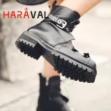 Haraval 2020 женские сапоги в стиле «панк» на платформе без