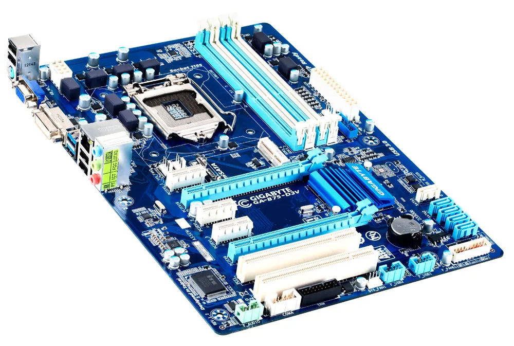 Б/у GIGABYTE GA B75 D3V Dual UEFI BIOS с технологией Hybrid EFI может поддерживать жесткие диски
