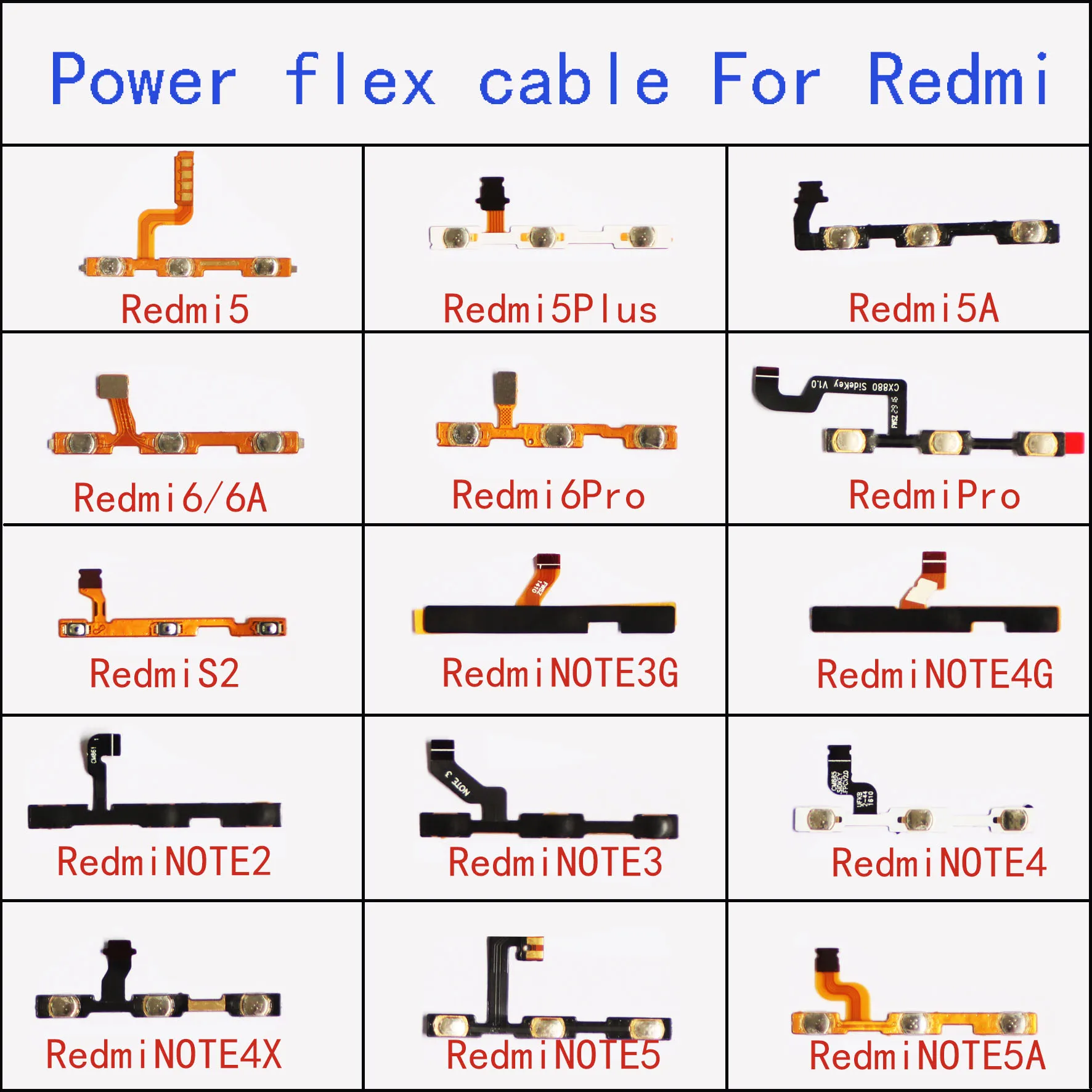 Для Redmi 6A 6PRO S2 5plus NOTE5A NOTE4X NOTE3 4A кнопка включения питания гибкий кабель