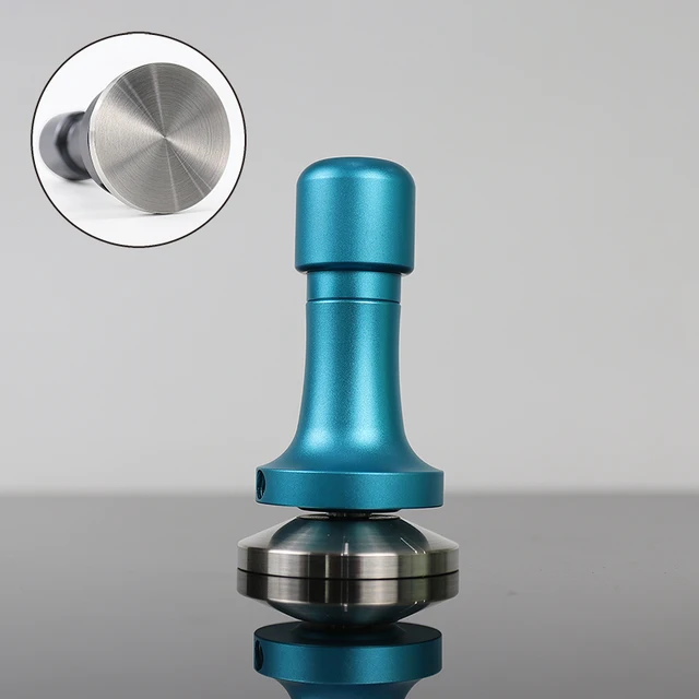 51mm/53mm/54mm/57mm/58mm/58.5mm Constant Pressure Coffee Tamper Elasticity Adjustable Powder Hammer Coffee Accessories Barista Light Blue