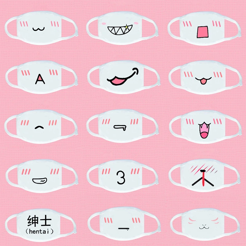 

Mouth Mask Cute Emoticon Mask Fashion Mascarilla Winter Cotton Auti-Dust Kawaii Half Mouth Face Mask Supplies Mondkapjes Mask