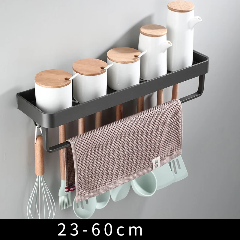 Venta Estante de almacenamiento para cocina, estante colgante de aluminio gris, organizador de champú, estante del balcón aKwjMmLKO9n