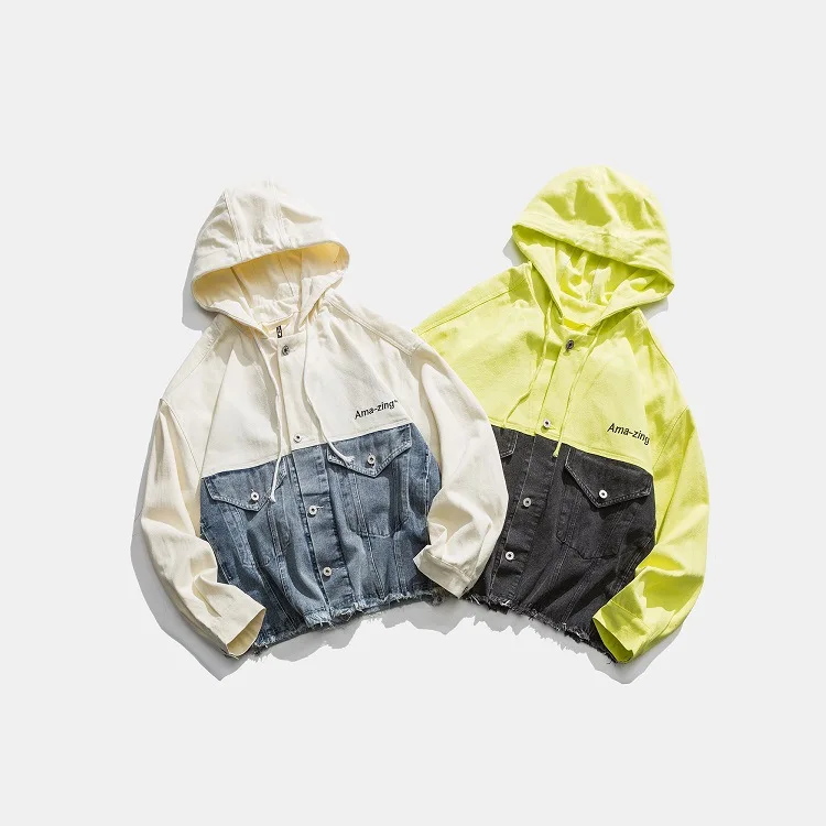

Panda Stock 2020 Spring New Style Cowboy Joint Loose-Fit Hooded Jacket Men's Casual Coat Fashion Tops