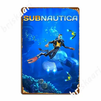 Плакат Subnautica, металлический плакат, кинотеатр, гараж, роспись, паб, гараж, проектирование оловянного знака, плакаты