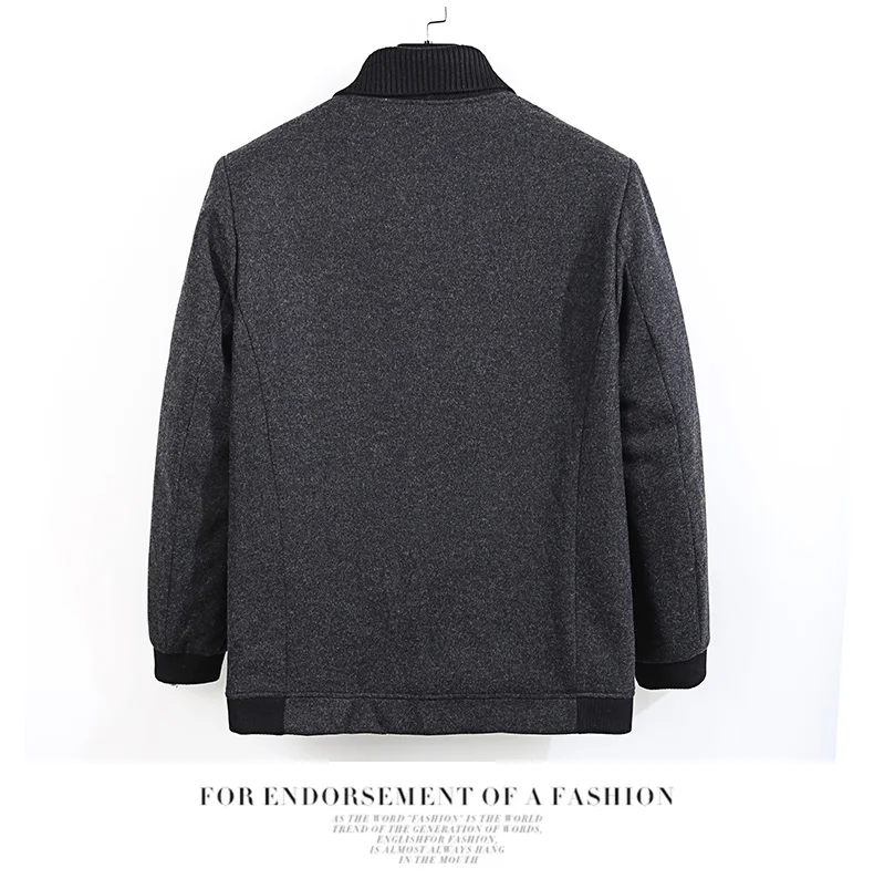 10XL 8XL Men Winter Wool Coat Men's New High Quality Solid Color Simple Blends Woolen Pea Coat Male Trench Coat Casual Overcoat