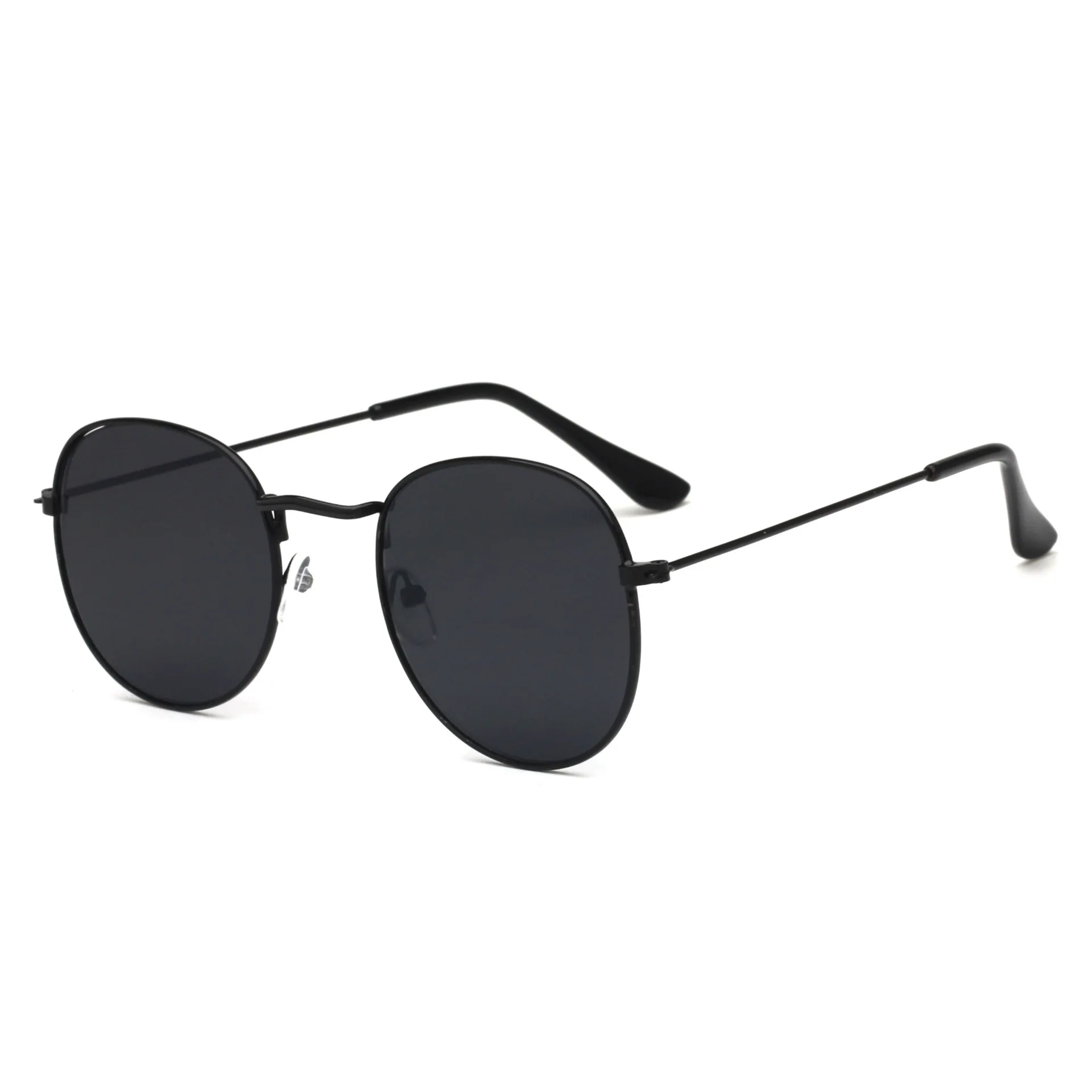 Classic Small Frame Round Sunglasses Women/Men Brand Designer Alloy Mirror Sun Glasses For Female Vintage sunglasses women - Цвет линз: Picture color 2