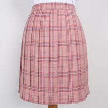 JK Форма юбка с завышенной талией, грейпфрут красные, Синие Клетчатые JK форма плиссированная летняя юбка; обувь для девочек; обувь для студентов; Harajuku из искусственной кожи; обтягивающая юбка
