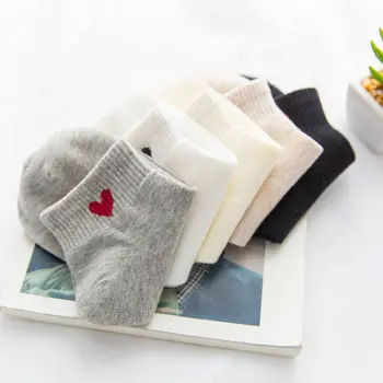 

Cartoon Heart Pattern Short Socks Fashion Cute Women Funny Socks Female Casual Full Cotton Ankle Sock 2020 Hot Sale