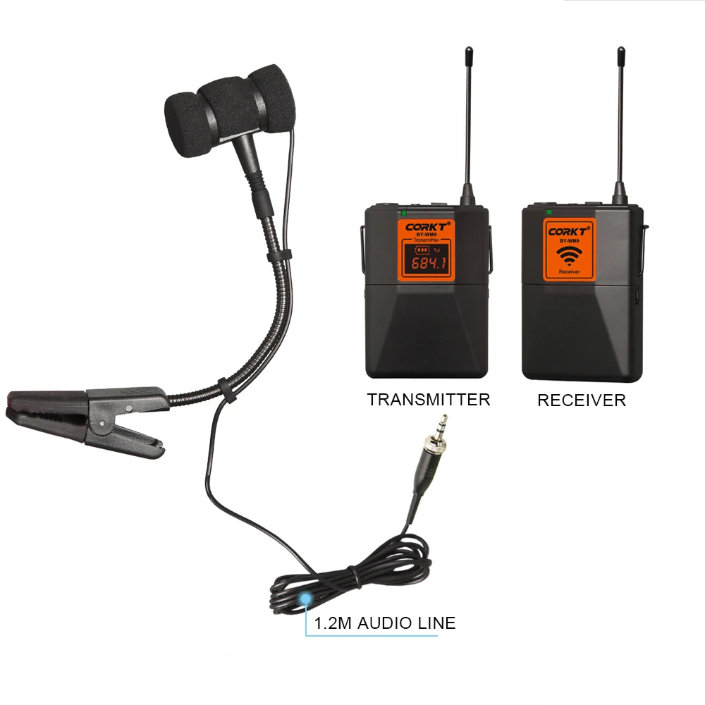Uhf Saxophone wireless microphone clip-on