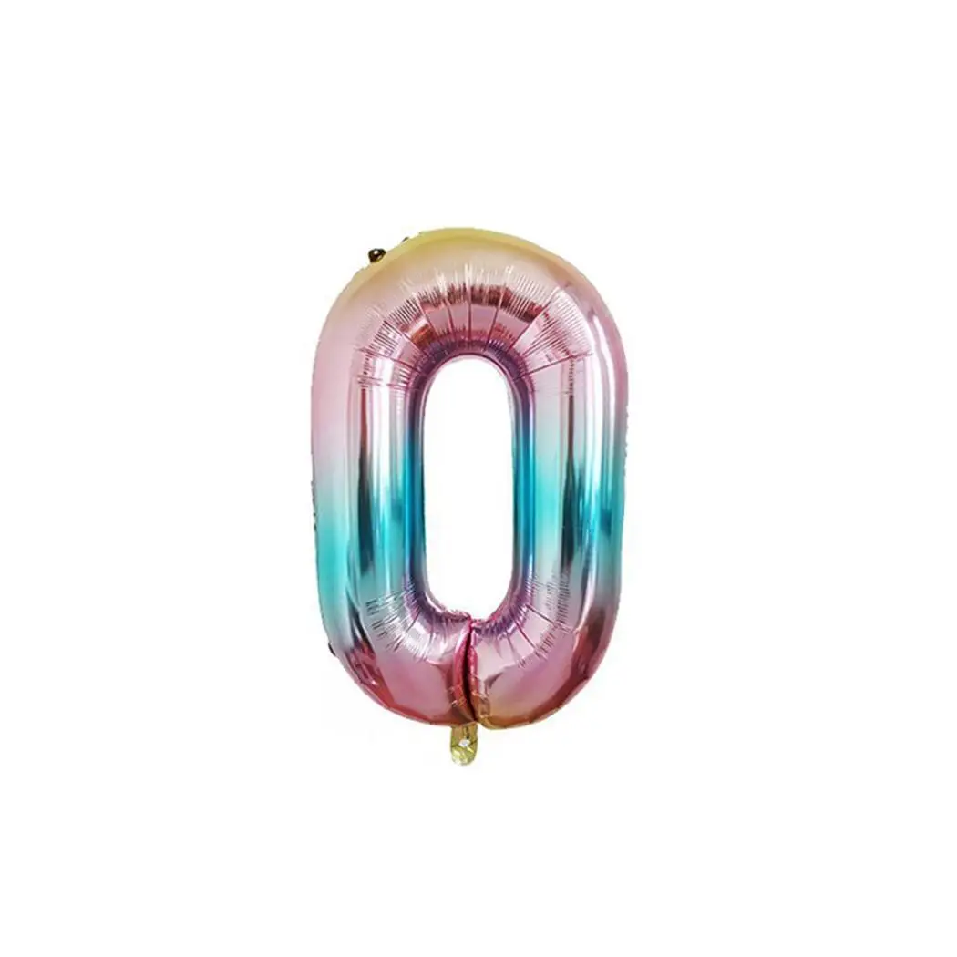 Practical Number Crown Shape Inflated Number Home, Home Inflatable Party Gradient Accessories - Цвет: gradient number 0