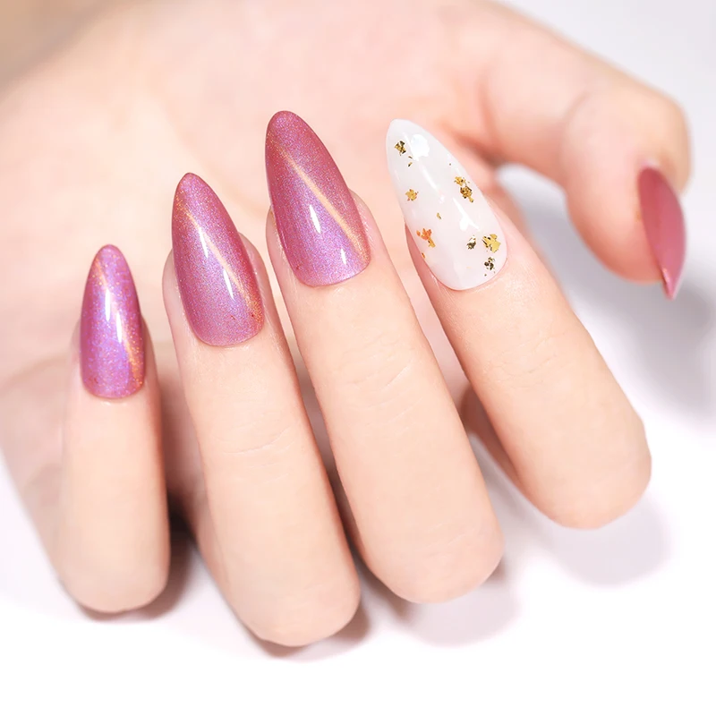 LILYCUTE 7 мл 9D розовый фиолетовый кошачий глаз УФ-гель замачиваемый лак для ногтей для УФ-и светодиодной лампы Магнит Лазерный Сияющий Красочный лак для ногтей лак