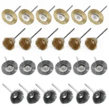 36 шт. мини-проволочная Кисть колеса чашки латунь стальной проволоки кисти набор 3 мм для питания шлифовальные вращающиеся инструменты Buff