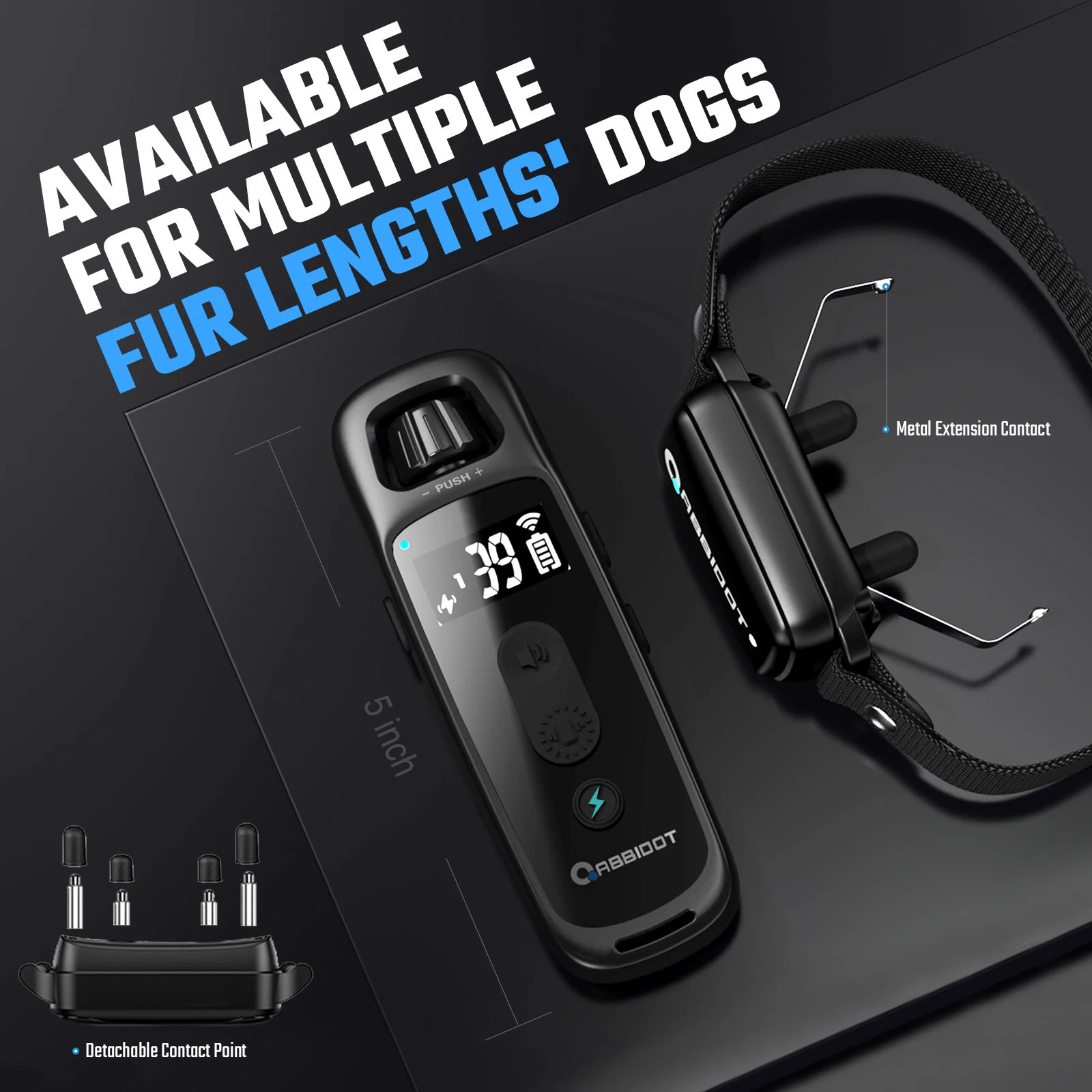 ABBIDOT T30 Dog Training Collar Electric Shock Anti Bark Strap for