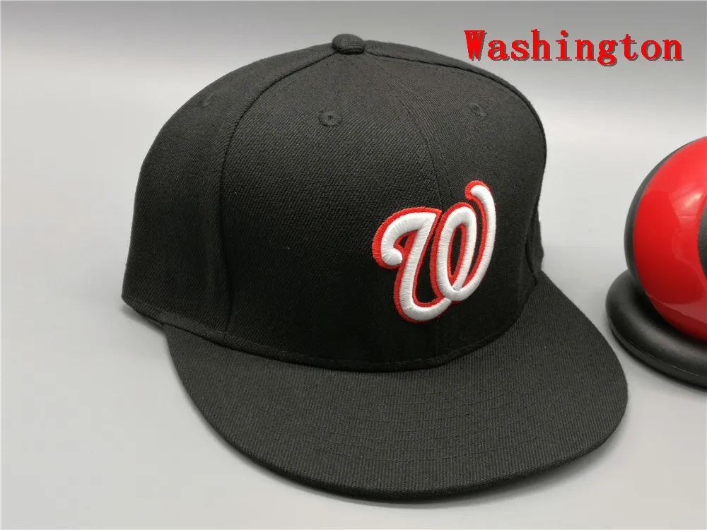 HS 2021 Washington City Fitted Hats Letter W Cool Baseball Cap Adult Flat Peak Hip Hop Fitted Cap Men Women Full Closed Gorra flat cap baseball hat