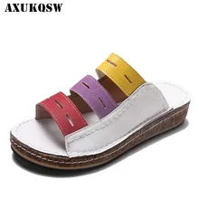 Винтаж в римском стиле без застежек; летняя модная 3 цвета шить сандалии женские туфли на высоком каблуке с открытым носком; повседневные туфли-танкетки на платформе шлепанцы пляжная обувь