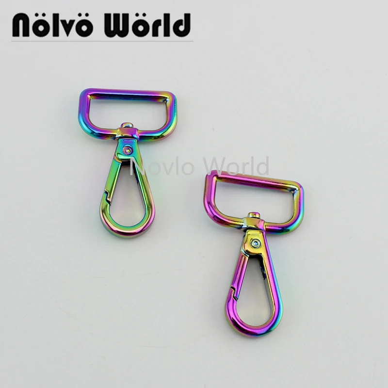 

4 pieces, 53*25mm 1", rainbow metal buckle for bag dog collar clasps snap hooks for backpacks strap key chain diy accessories