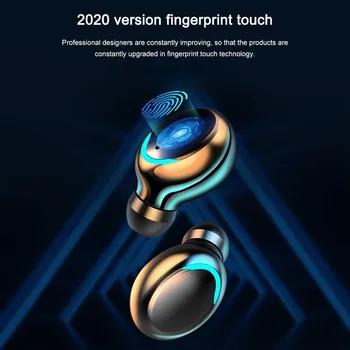 

F9-6 TWS Wireless Bluetooth Earphones Waterproof Handsfree Fingerprint Touch Earbuds with Charging Box Mic Bluetooth Headset