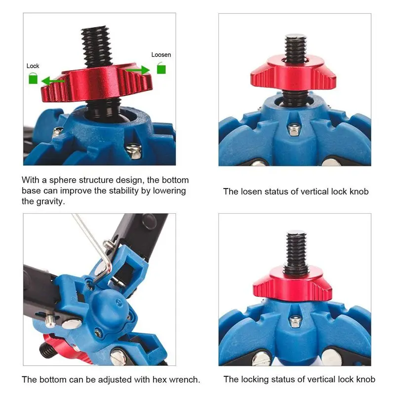  M1 3 Legs Feet Monopod Holder Support Stand Base 3/8 inch Adapter