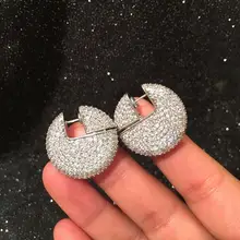 Классические женские трехмерные полностью разделенные Серьги с драгоценными камнями креативные геометрические круглые серьги кнопки аксессуары для ушей