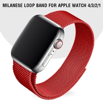 

For Iwatch Band 40mm 44mm Series 5 Apple Watch 4 Milanese Loop Sport Strap Red Wristband 42mm 38mm