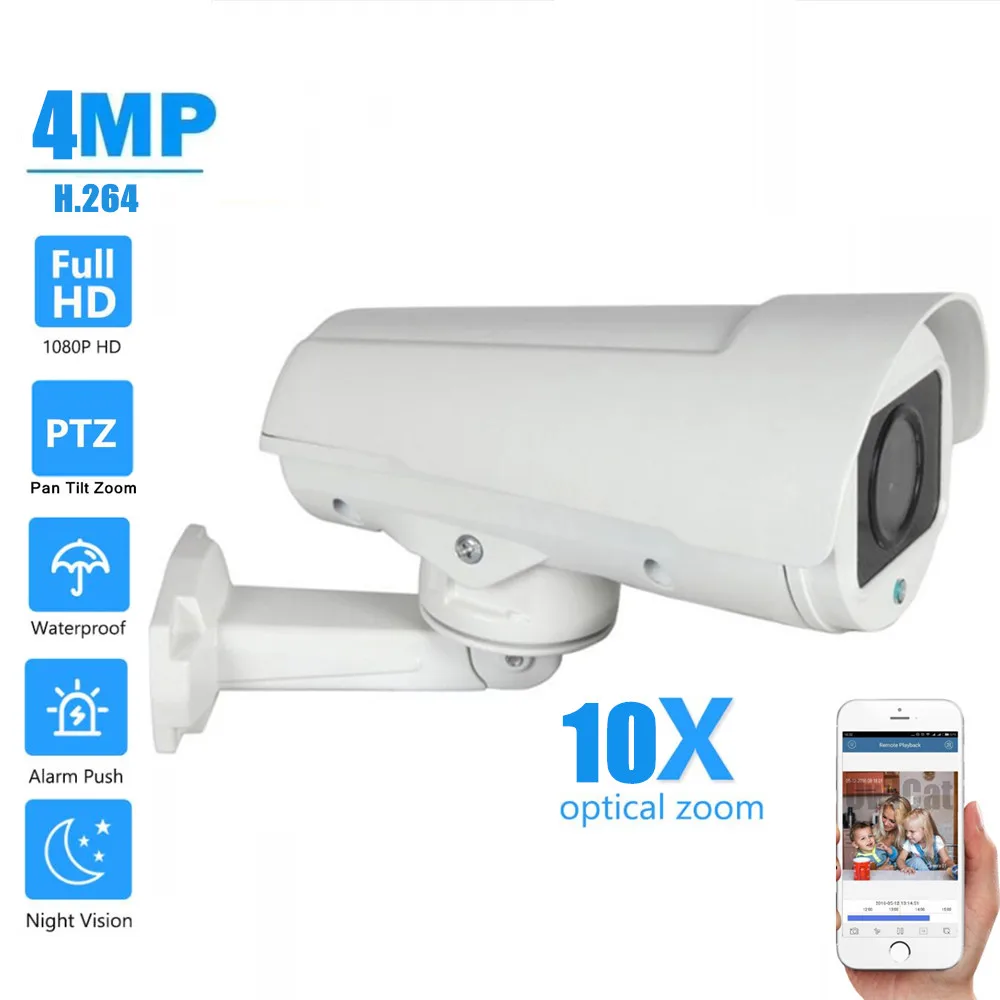 OwlCat 2MP 4MP HD 1080P IP Camera PTZ 4X 10X ZOOM Auto Focus Varifocal Outdoor Network Surveillance Security CCTV Camera Onvif
