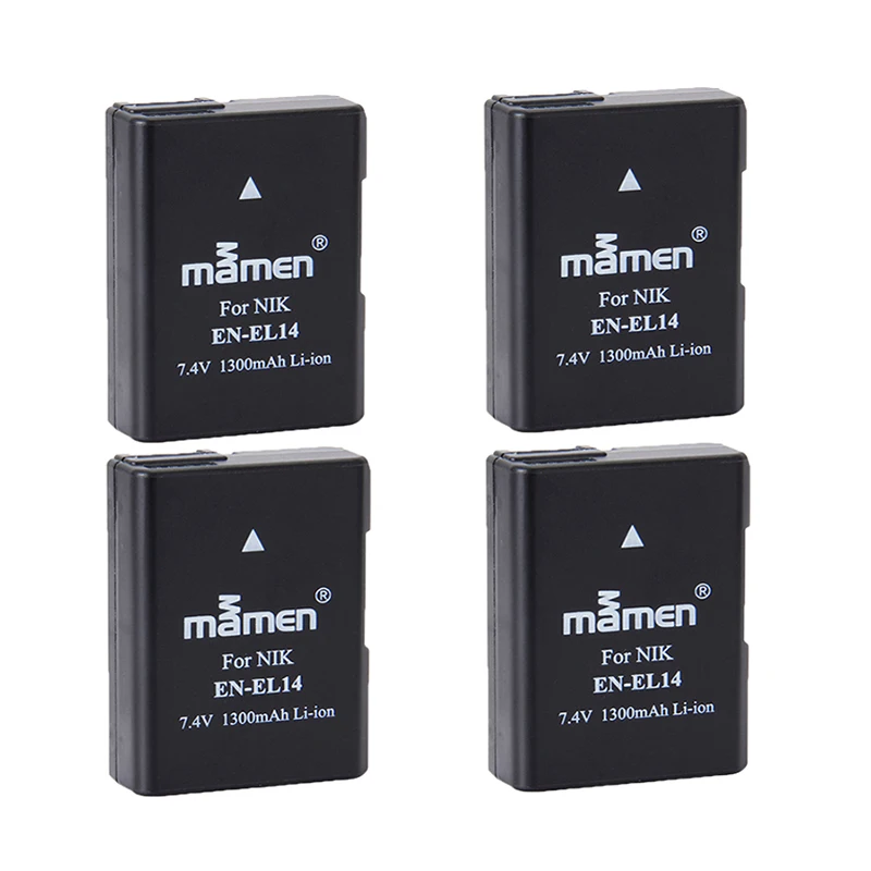 Mamen EN-EL14 EN EL14 EN-EL14a ENEL14 EL14a комплект аккумуляторов для цифровой камеры+ двойное зарядное устройство с ЖК-дисплеем для Nikon D3100 D3200 D5300 D5100 D5200 - Цвет: 4pcs Battery